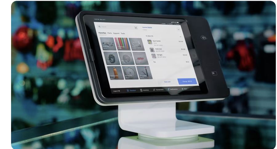 Square kiosk POS in a retail store